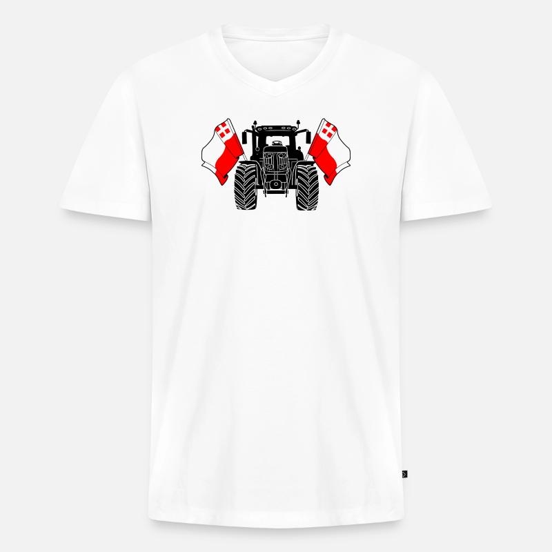 Utrecht_Tractor_Pride - Männer Premium Bio T-Shirt mit V-Ausschnitt - Weiß