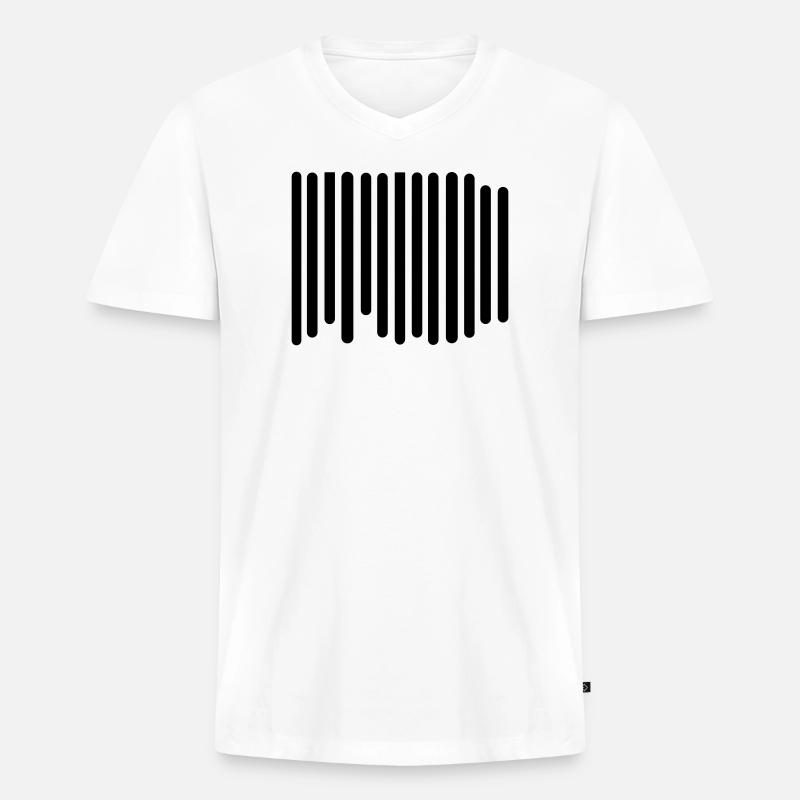 barcode - Men's Premium Organic T-shirt with V-neck - white