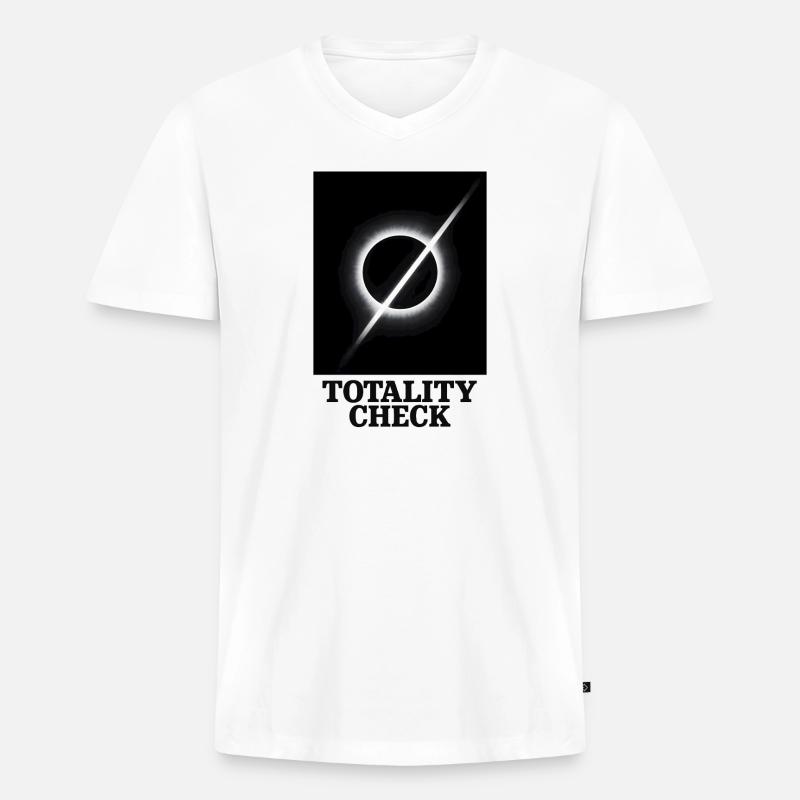 Totalität geprüft | Eclipse - Männer Premium Bio T-Shirt mit V-Ausschnitt - Weiß