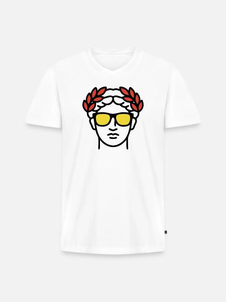 Roman Statue Sunglasses Ancient Art - Men's Premium Organic T-shirt with V-neck - white