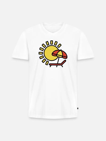 Beach lounger Sun Parasol Summer holiday - Men's Premium Organic T-shirt with V-neck - white