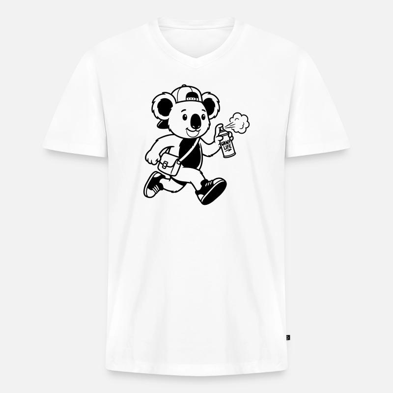 Graffiti - Männer Premium Bio T-Shirt mit V-Ausschnitt - Weiß