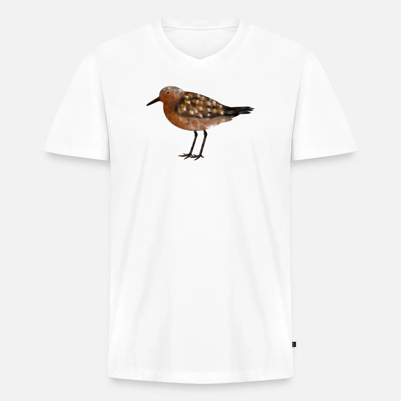 Knutt - Männer Premium Bio T-Shirt mit V-Ausschnitt - Weiß