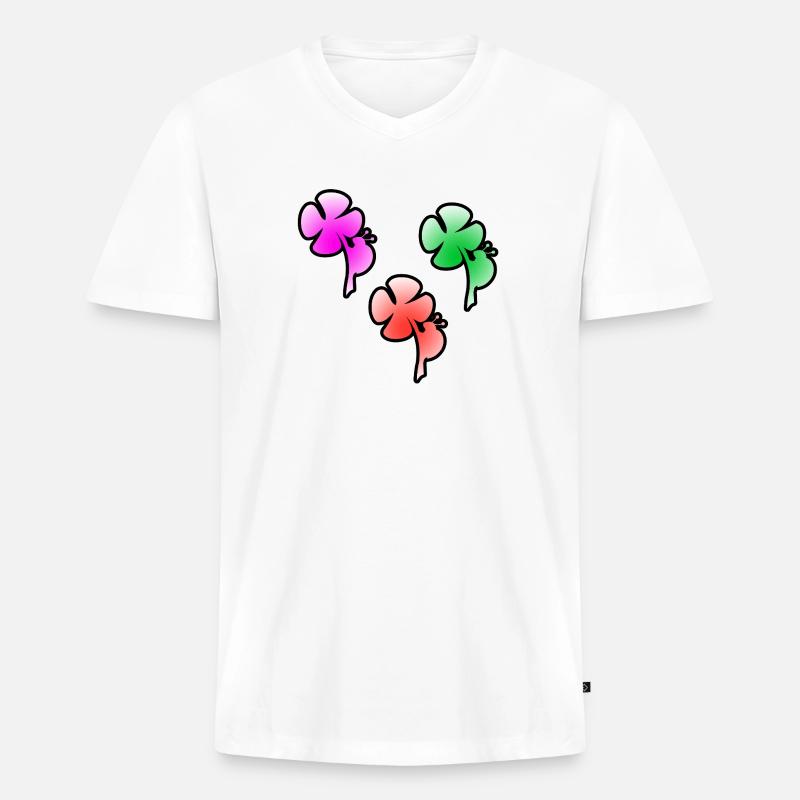 Blumen - Männer Premium Bio T-Shirt mit V-Ausschnitt - Weiß