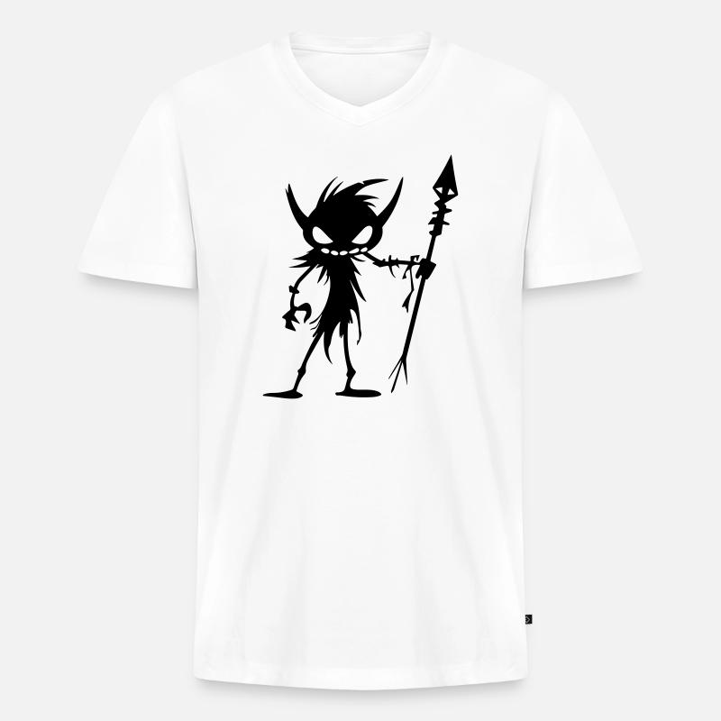 Goblin Ork - Männer Premium Bio T-Shirt mit V-Ausschnitt - Weiß