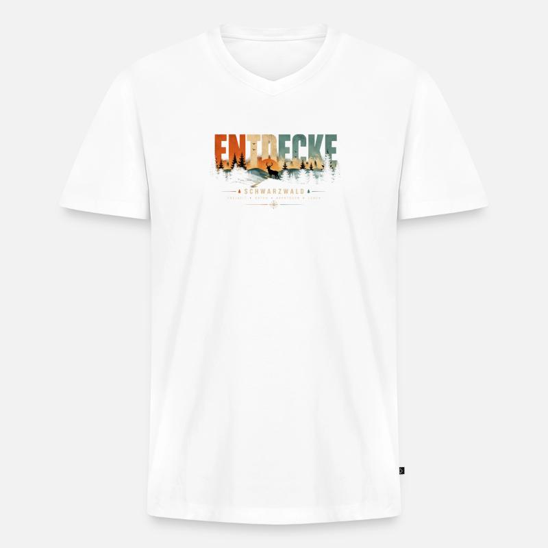 Entdecke Schwarzwald Landschaft - Männer Premium Bio T-Shirt mit V-Ausschnitt - Weiß