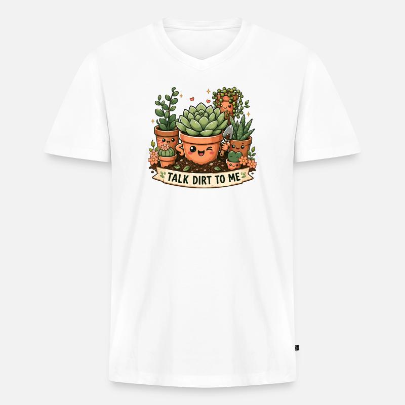 Sprich Dreck Mit Mir, Süße - Männer Premium Bio T-Shirt mit V-Ausschnitt - Weiß