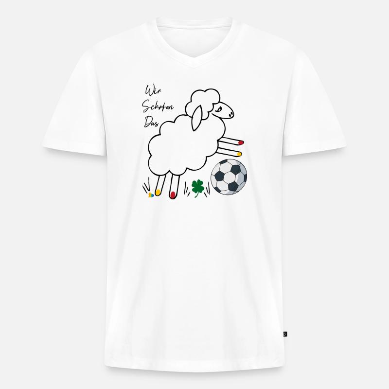 Wir Schafen das - Männer Premium Bio T-Shirt mit V-Ausschnitt - Weiß