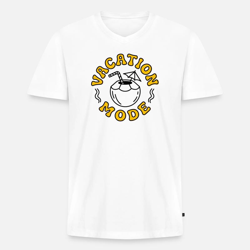 Urlaubsmodus - Männer Premium Bio T-Shirt mit V-Ausschnitt - Weiß
