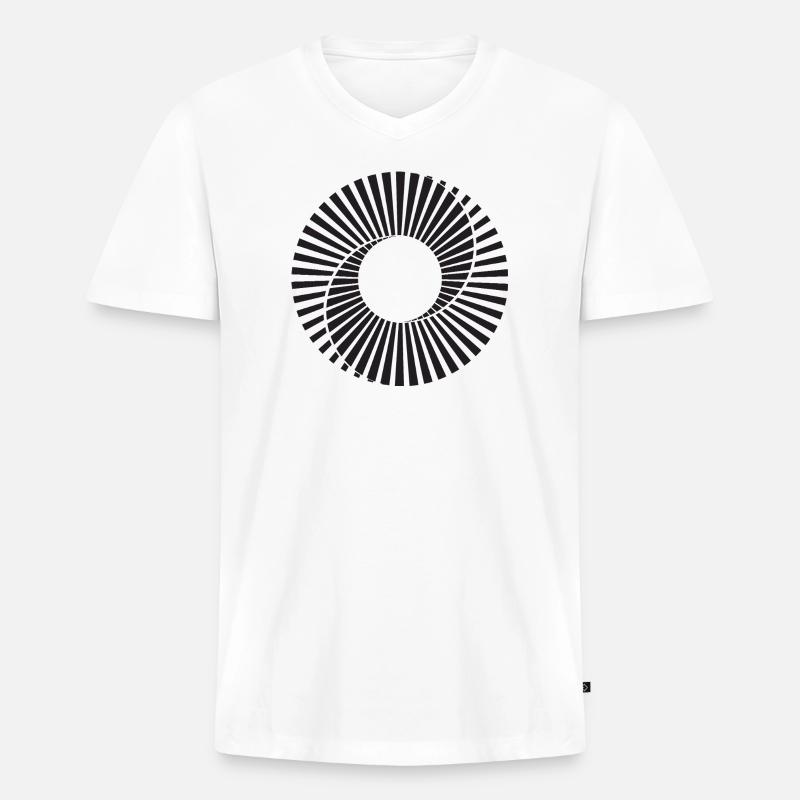 Scanimation-Spiraldesign - Männer Premium Bio T-Shirt mit V-Ausschnitt - Weiß