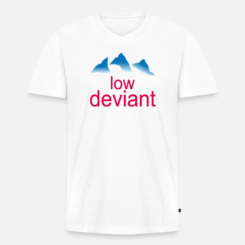 Low Deviant - Männer Premium Bio T-Shirt mit V-Ausschnitt - Weiß