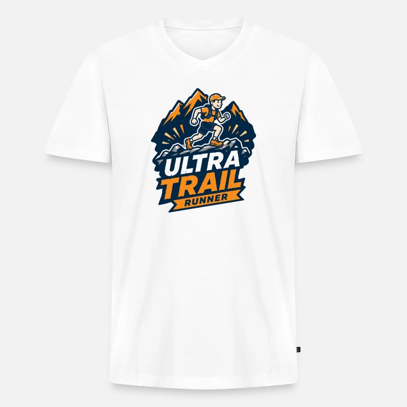 Ultra Trail Runner - Männer Premium Bio T-Shirt mit V-Ausschnitt - Weiß