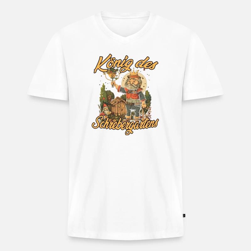Schrebergarten Gemüsebeet Gartenarbeit Garten - Männer Premium Bio T-Shirt mit V-Ausschnitt - Weiß