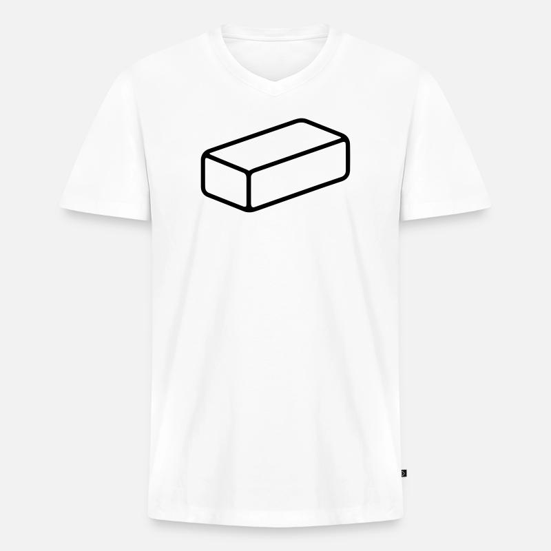 Ziegel - Männer Premium Bio T-Shirt mit V-Ausschnitt - Weiß