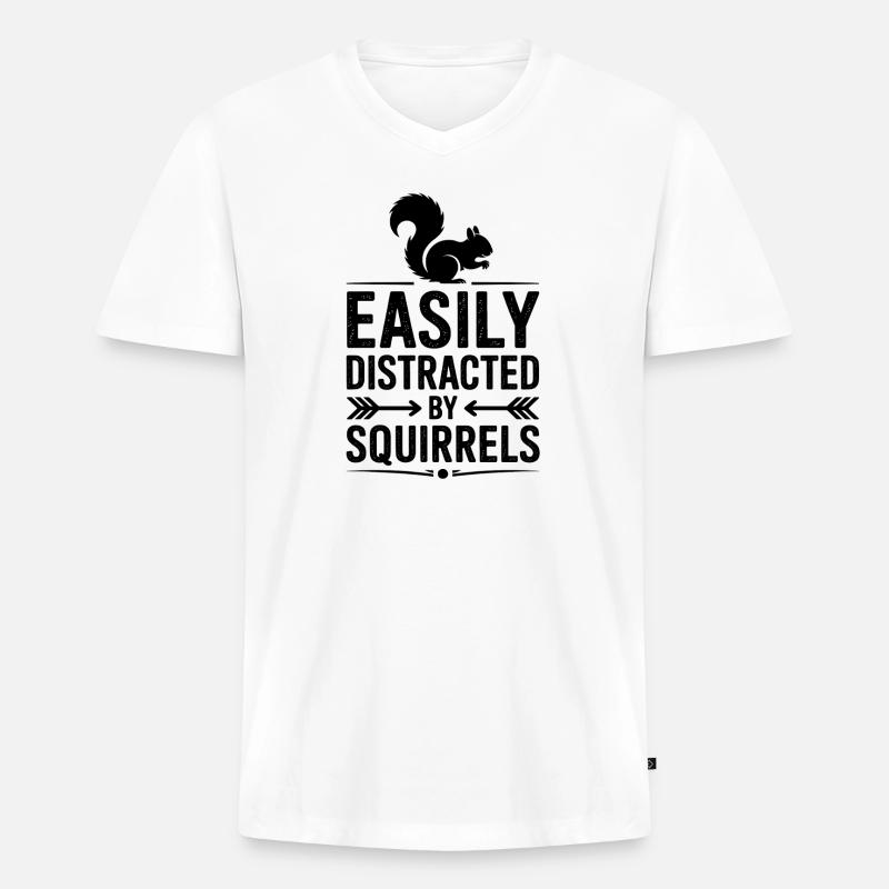 Eichhörnchen Sprüche Lustig Eichhörnchen Geschenk - Männer Premium Bio T-Shirt mit V-Ausschnitt - Weiß