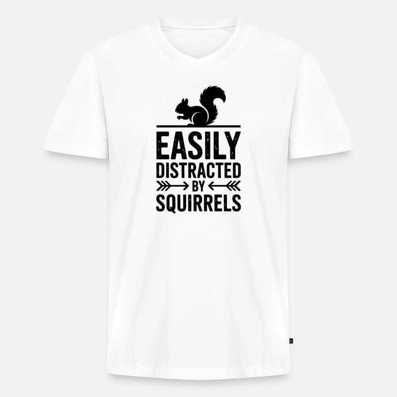 Eichhörnchen Sprüche Lustig Eichhörnchen Geschenk - Männer Premium Bio T-Shirt mit V-Ausschnitt - Weiß
