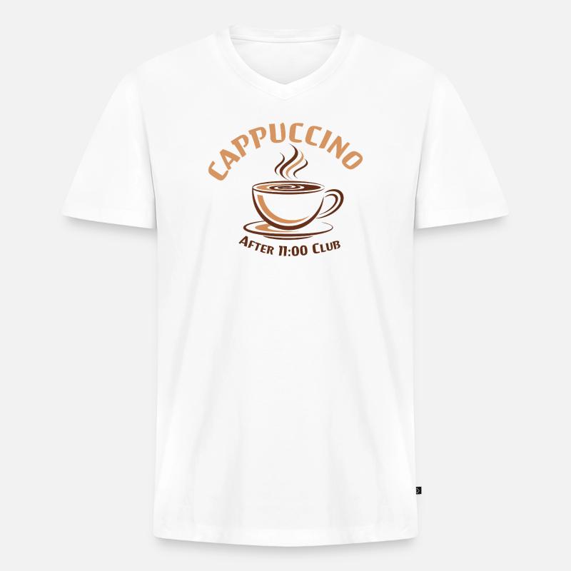 Kaffee Klub Nach 11 Uhr - Männer Premium Bio T-Shirt mit V-Ausschnitt - Weiß
