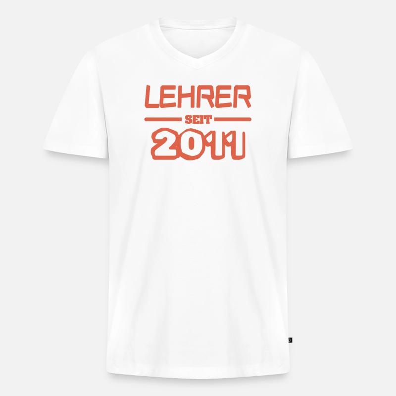 Lehrer 2011 - Männer Premium Bio T-Shirt mit V-Ausschnitt - Weiß