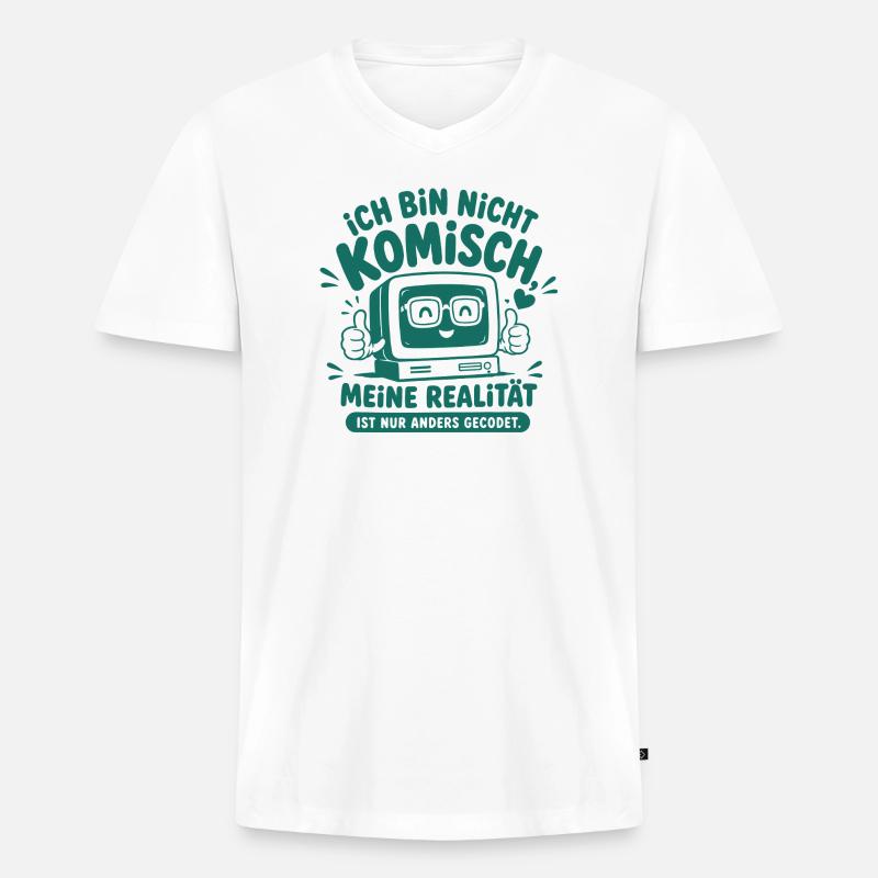 Nerd Realität Anders Gecodet - Männer Premium Bio T-Shirt mit V-Ausschnitt - Weiß