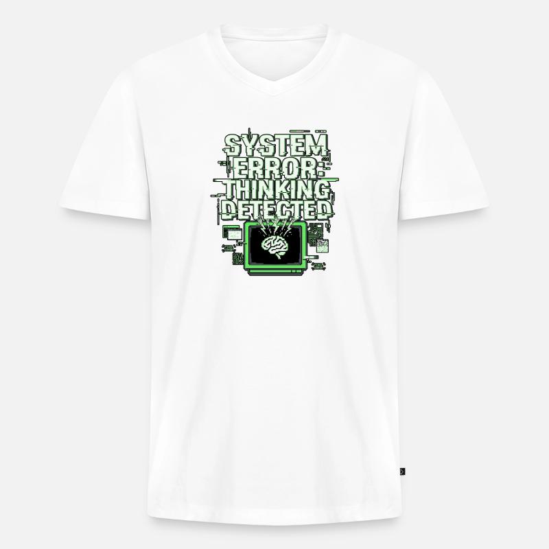 System Error - Männer Premium Bio T-Shirt mit V-Ausschnitt - Weiß