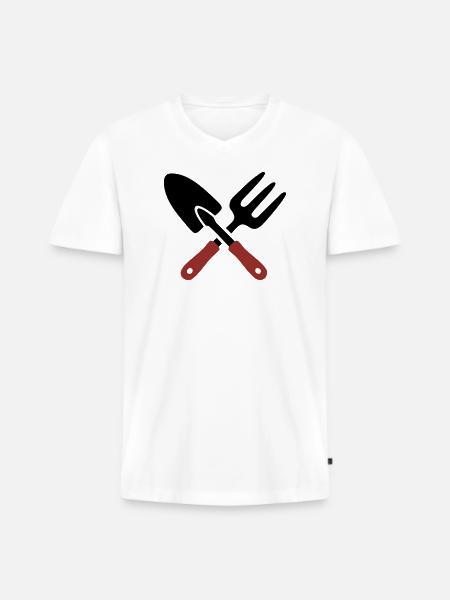 Garden Tool Shovel Icon - Men's Premium Organic T-shirt with V-neck - white