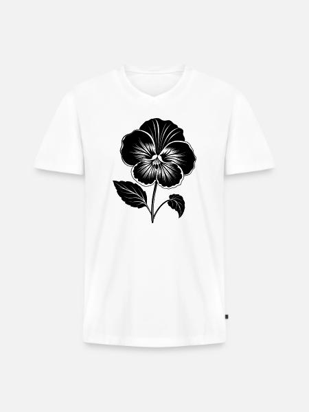 Pansy Flower - Men's Premium Organic T-shirt with V-neck - white