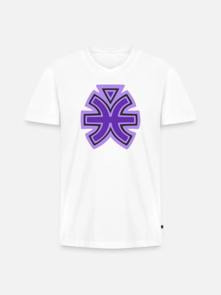 Pisces and Water Tribal Symbol - Men's Premium Organic T-shirt with V-neck - white