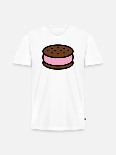 Eissandwich Keks Grafik - Men's Premium Organic T-shirt with V-neck - white