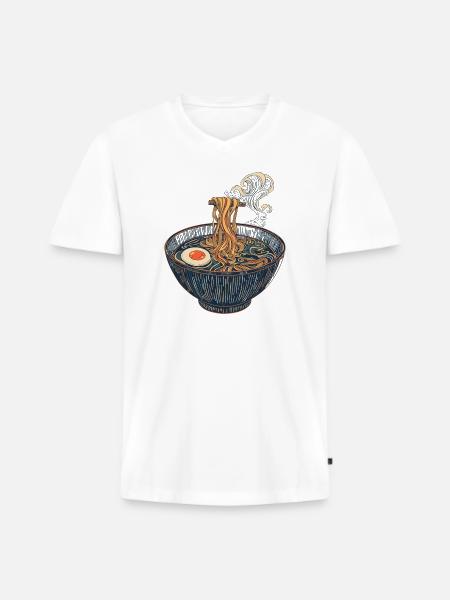 Slurping expressly allowed - Men's Premium Organic T-shirt with V-neck - white