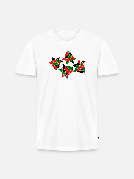 Mosaic Fantasy - Men's Premium Organic T-shirt with V-neck - white