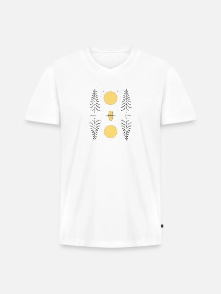 Nachts am Mondsee - Männer Premium Bio T-Shirt mit V-Ausschnitt - Weiß