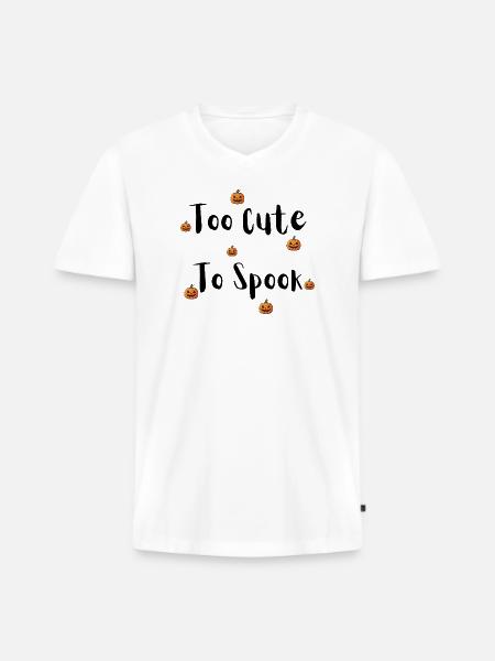 Spooky Pumpkin Scatter - Männer Premium Bio T-Shirt mit V-Ausschnitt - Weiß