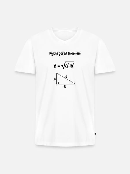 Pythagorassatz – Mathematikgeschenk - Männer Premium Bio T-Shirt mit V-Ausschnitt - Weiß