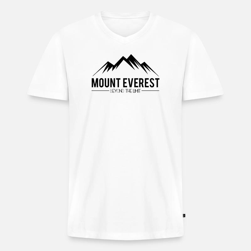 Mount Everest jenseits der Grenzen - Männer Premium Bio T-Shirt mit V-Ausschnitt - Weiß