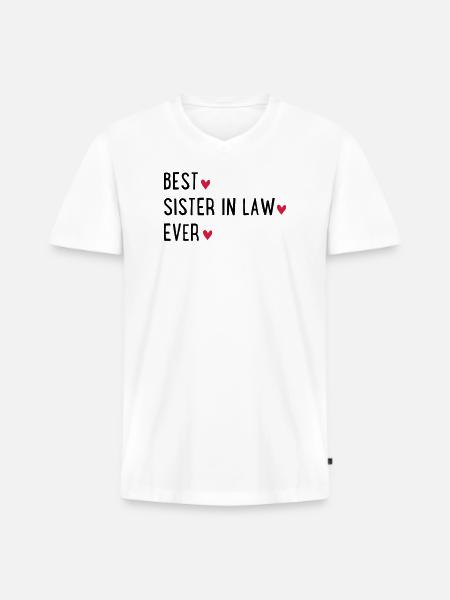Best sister in law - Men's Premium Organic T-shirt with V-neck - white