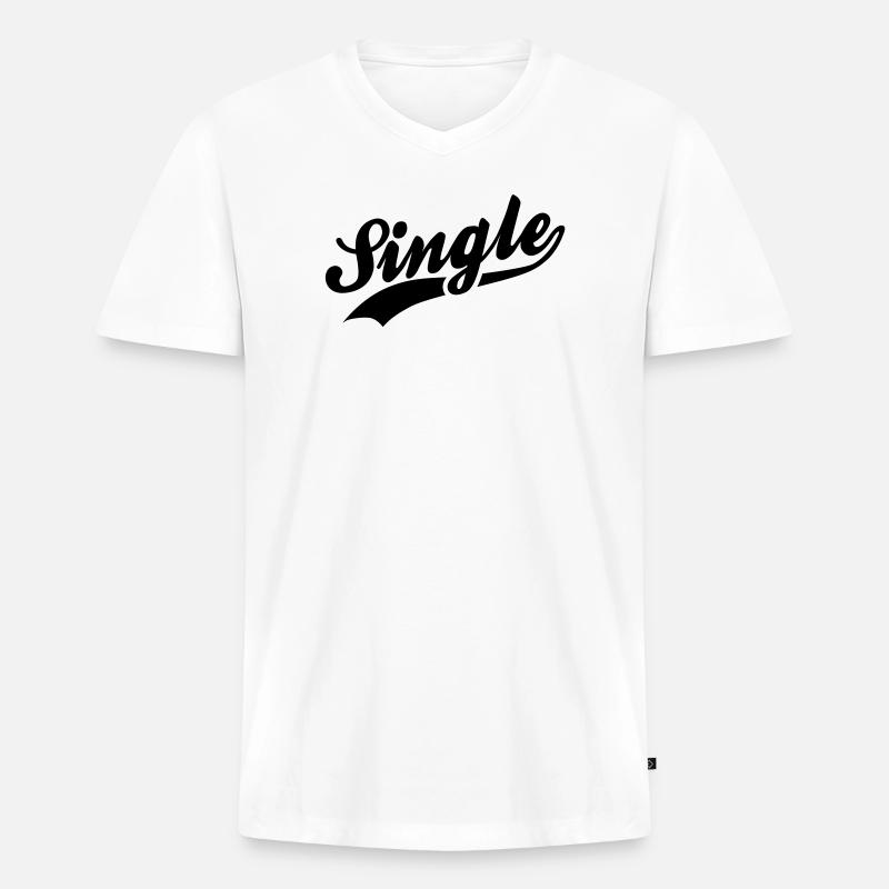 Einzelner - Männer Premium Bio T-Shirt mit V-Ausschnitt - Weiß