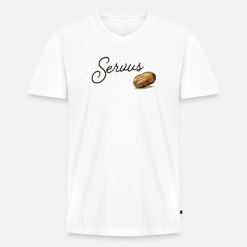 Serius Mandel Script Design - Männer Premium Bio T-Shirt mit V-Ausschnitt - Weiß