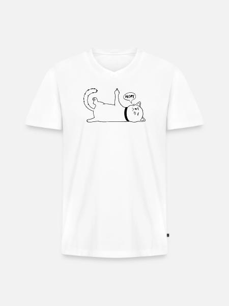 Lazy Cat Cat Lover Cat Owner Saying - Men's Premium Organic T-shirt with V-neck - white