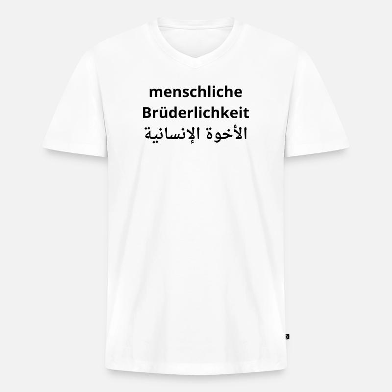Menschliche Brüderlichkeit - Human Fraternity - Männer Premium Bio T-Shirt mit V-Ausschnitt - Weiß