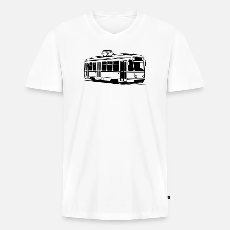 Tramway - T-shirt encolure en V Premium bio Homme - blanc