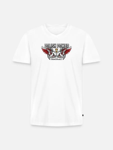 Polish Power - Husaria Gym Beast - Men's Premium Organic T-shirt with V-neck - white