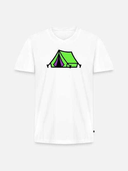 Festival Tent Camping Icon - Men's Premium Organic T-shirt with V-neck - white