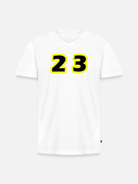 23 Number symbol - Men's Premium Organic T-shirt with V-neck - white