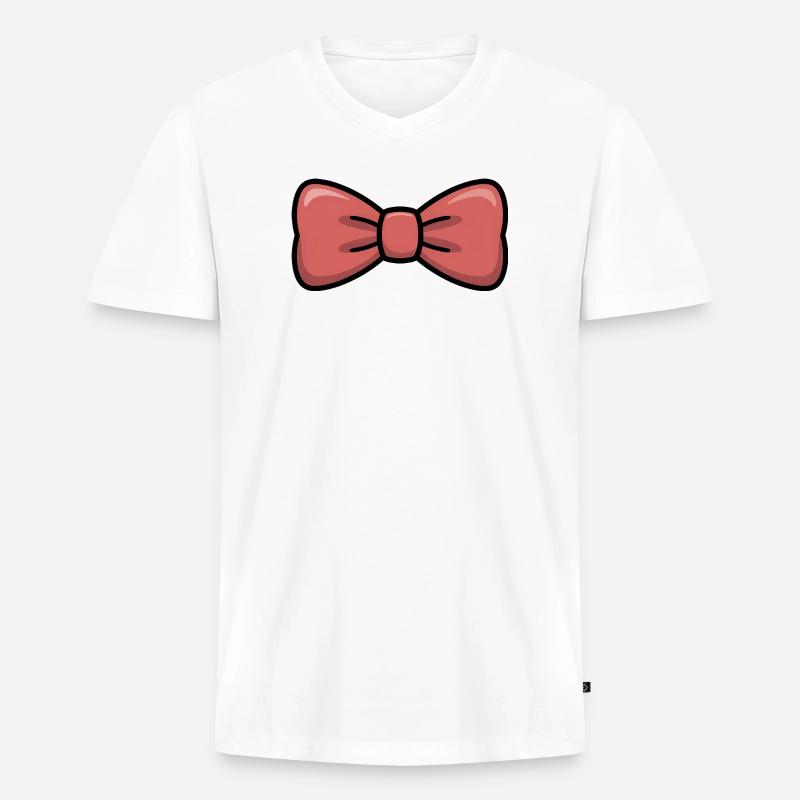 Fliege comic - Männer Premium Bio T-Shirt mit V-Ausschnitt - Weiß