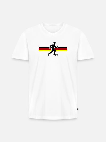 Soccer Germany Soccer Flag - Men's Premium Organic T-shirt with V-neck - white