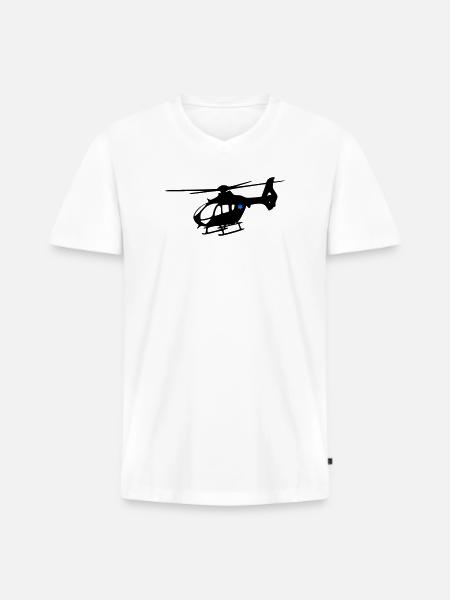Notarzthubschrauber - Männer Premium Bio T-Shirt mit V-Ausschnitt - Weiß