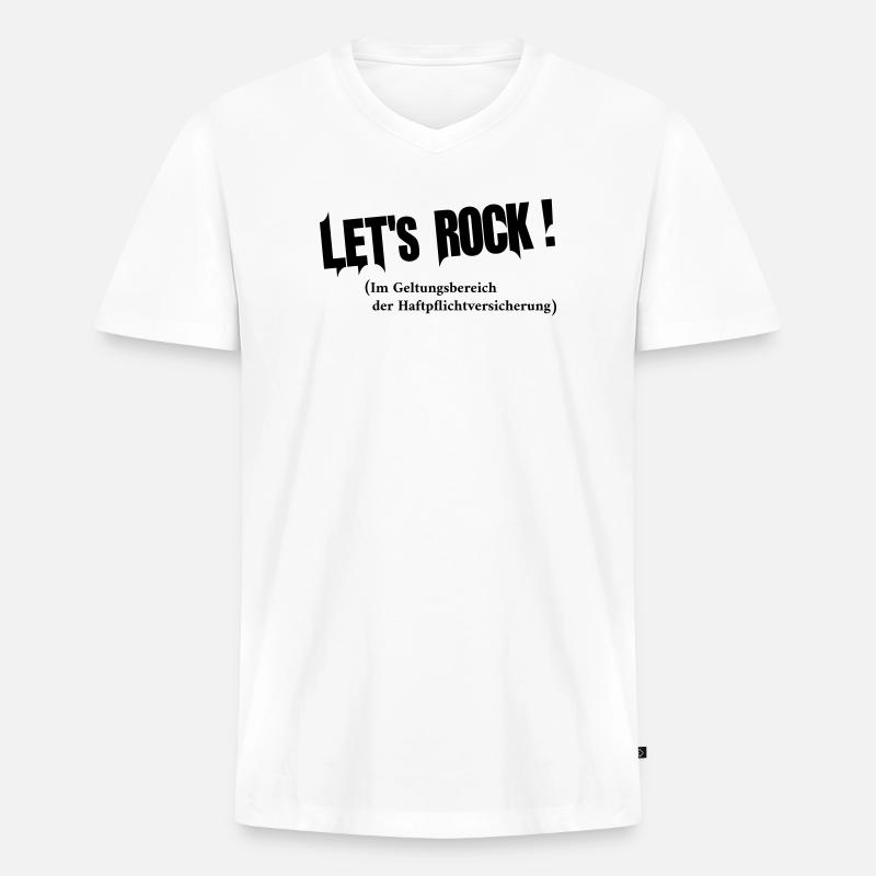 Lets Rock - Männer Premium Bio T-Shirt mit V-Ausschnitt - Weiß