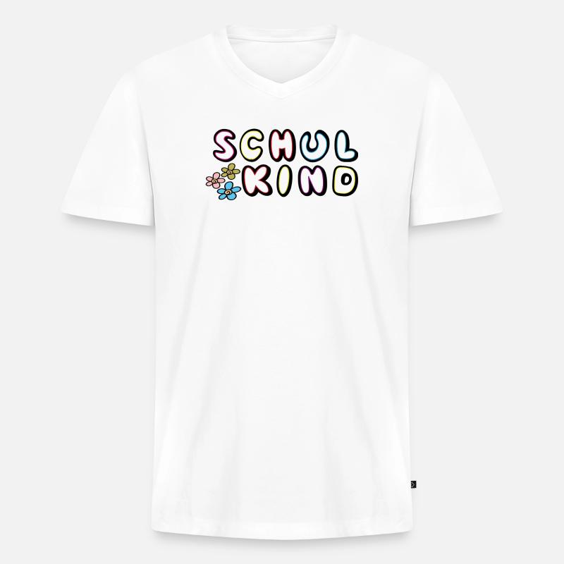Schulkind 2026 Einschulung - Männer Premium Bio T-Shirt mit V-Ausschnitt - Weiß