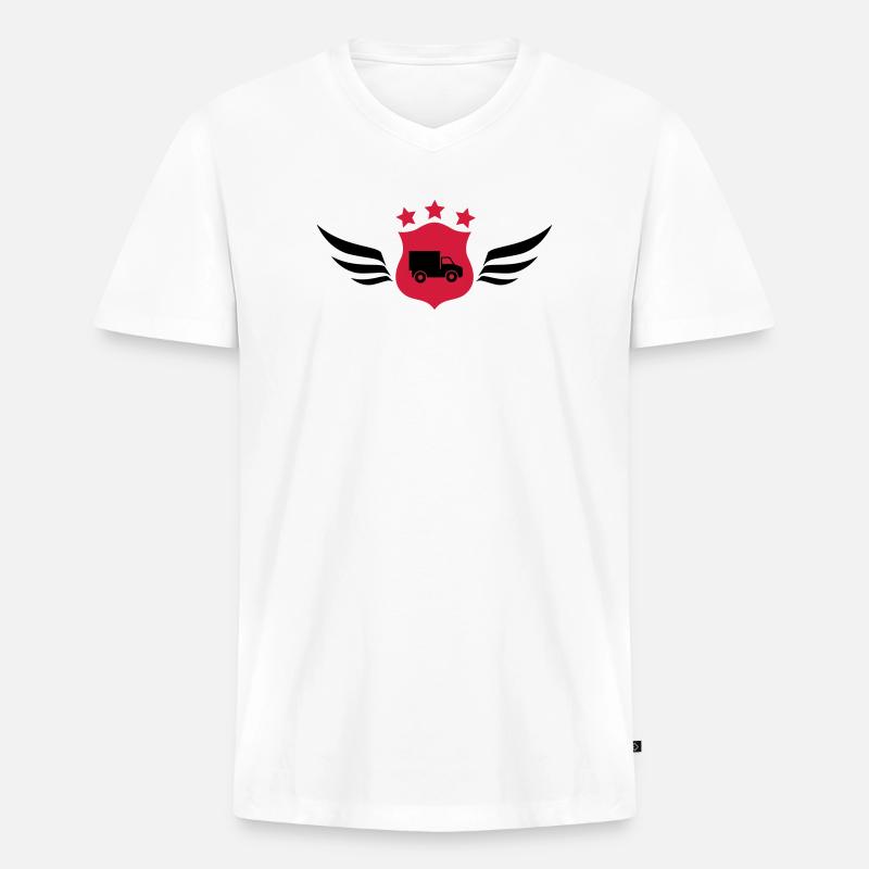 frachtführer / möbelpacker / mover / bewegen - Männer Premium Bio T-Shirt mit V-Ausschnitt - Weiß