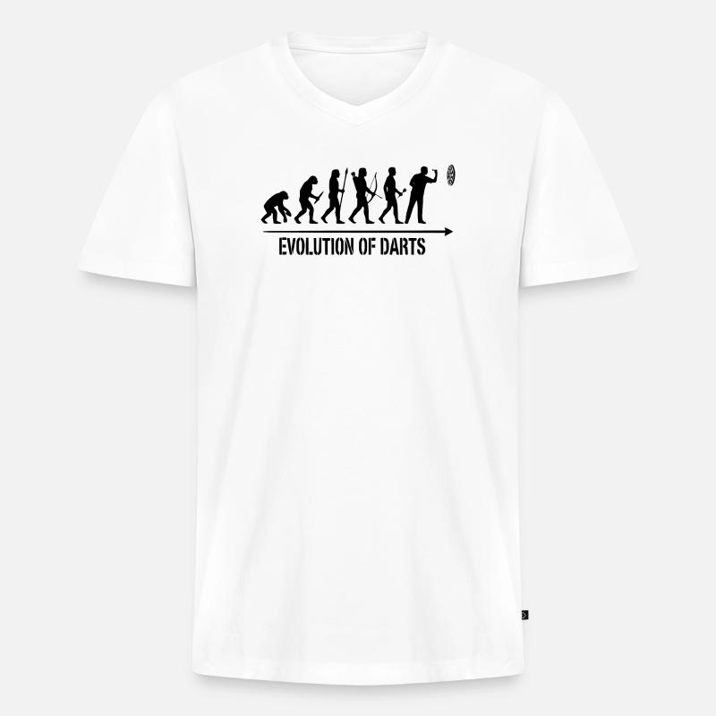 Darts Evolution Hoodie, Socken, Tasse, Top - Männer Premium Bio T-Shirt mit V-Ausschnitt - Weiß